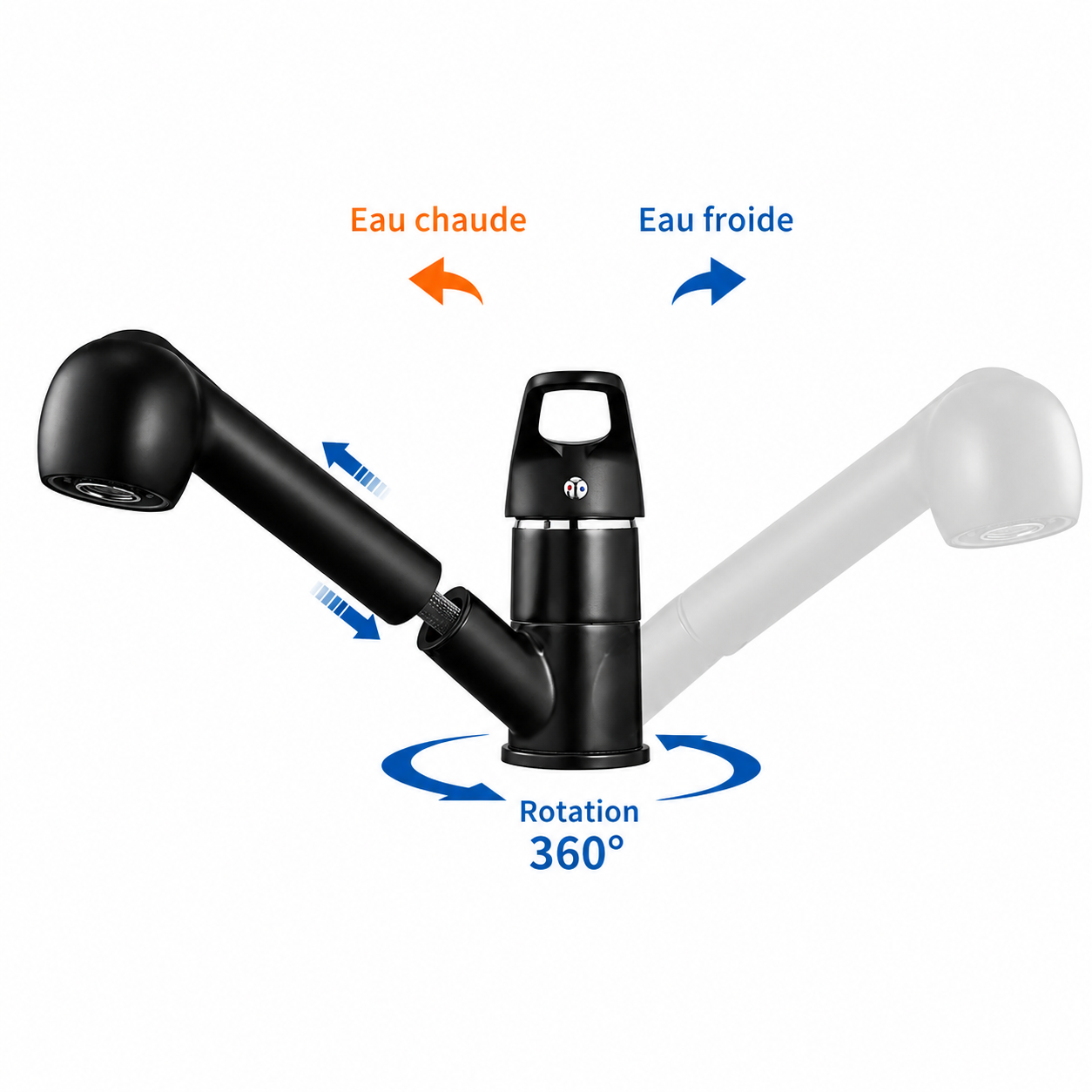 Robinet Mitigeur Cuisine Douchette — NORVIK Shadow