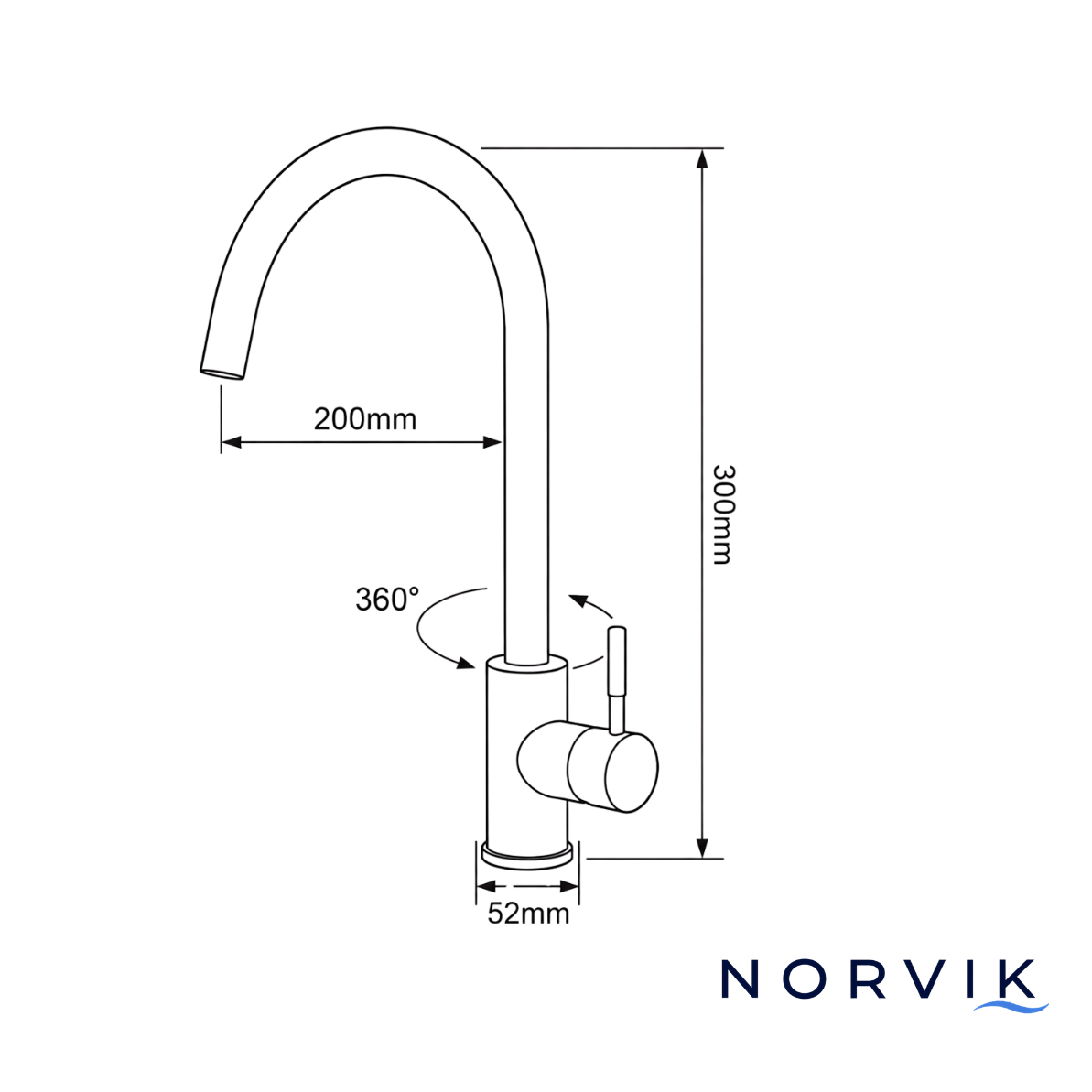 Robinet Mitigeur Cuisine - NORVIK Curve