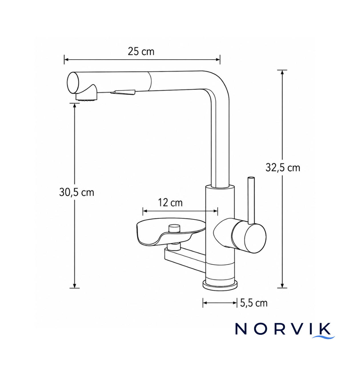Robinet Mitigeur Cuisine Lave-Verre — NORVIK Fusion