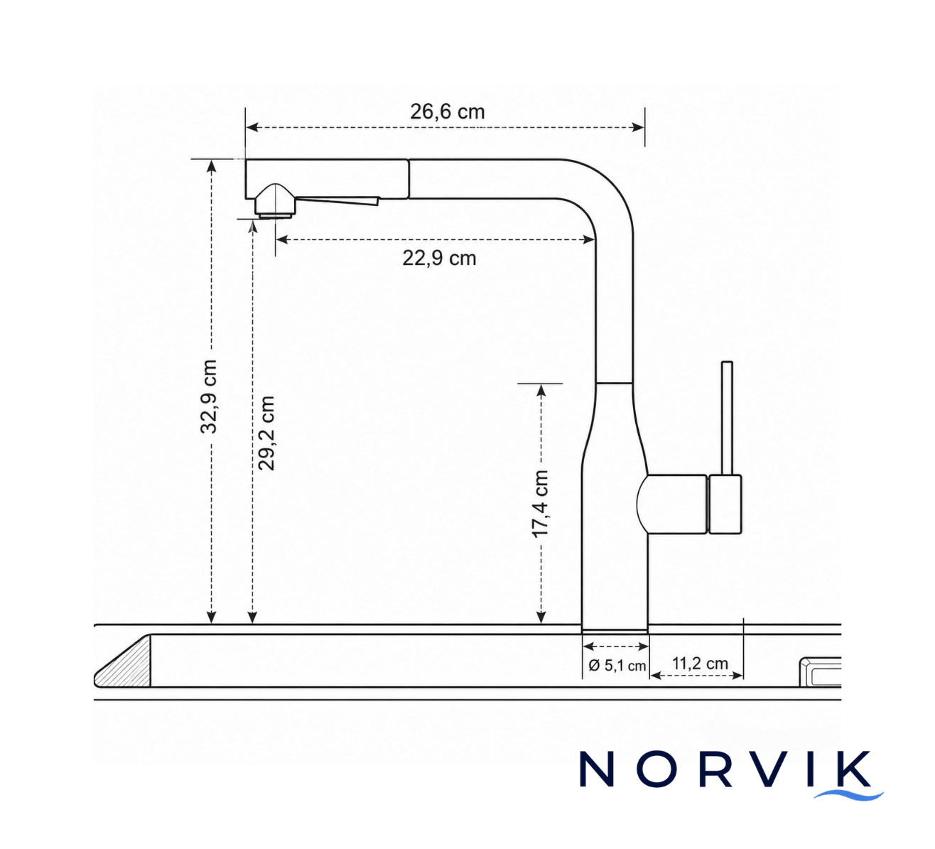 Robinet Mitigeur Cuisine Douchette — NORVIK Horizon